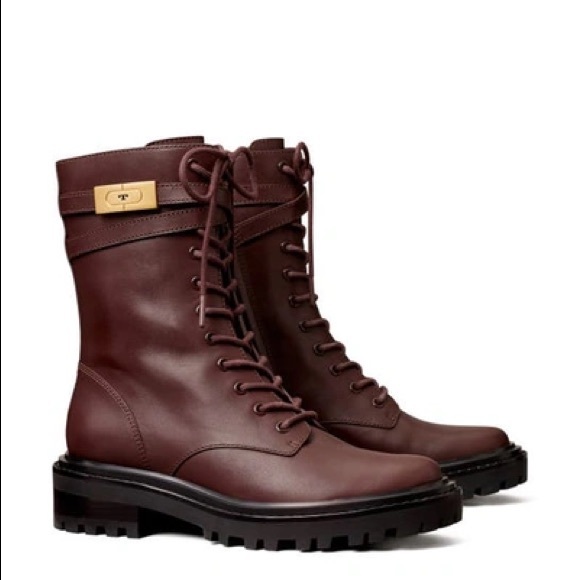 Tory Burch THardware Leather Ankle Boots With Logo